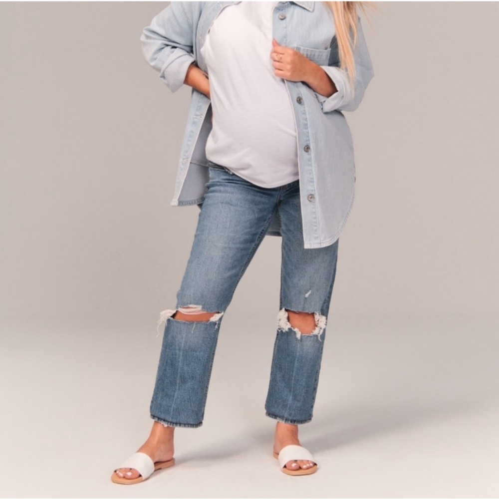 Abercrombie ankle straight maternity jeans